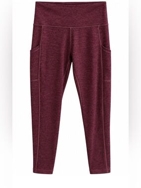Aerie Burgundy High-Waist Leggings Yoga Pants with Side Pockets